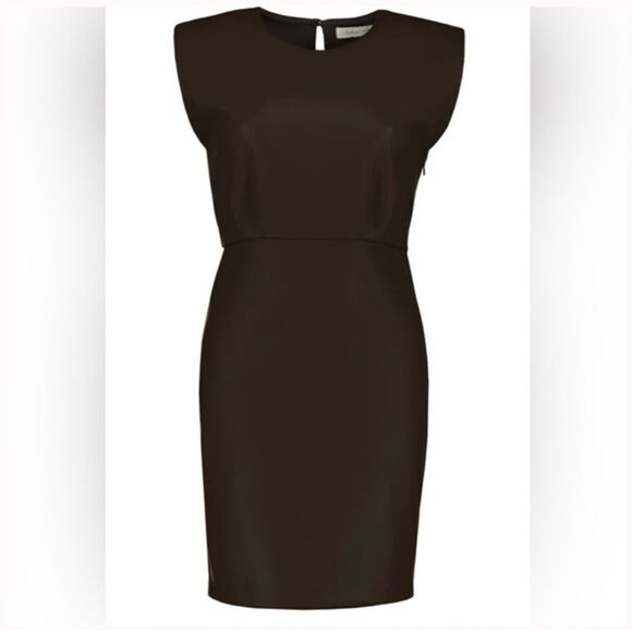 NWT Bishop + Young Hayden Vegan Leather Dress CHOCOLATE BROWN SIZE XS mini - Picture 1 of 12